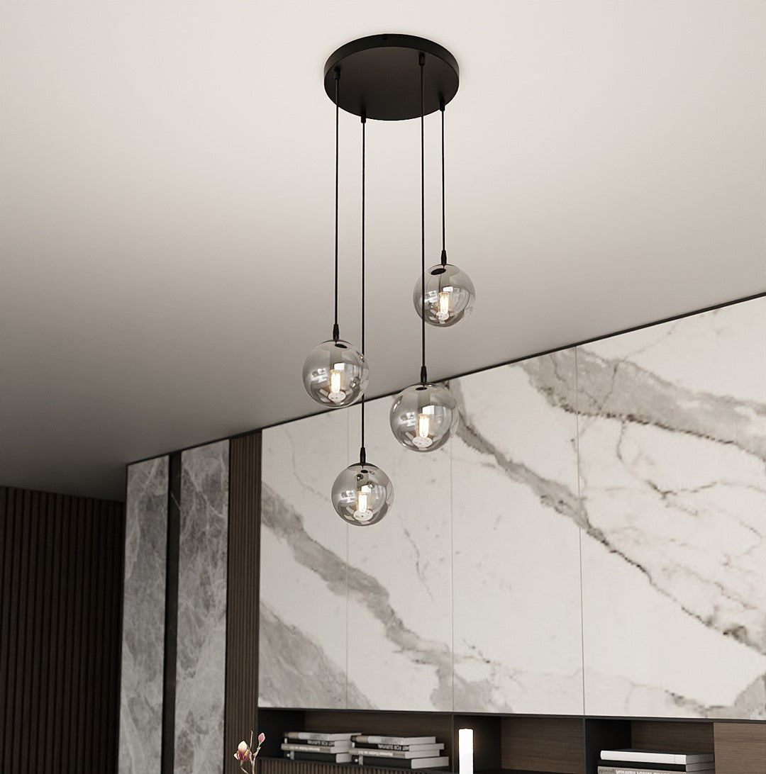 Cosmo 4 Light Pendant Black & Graphite