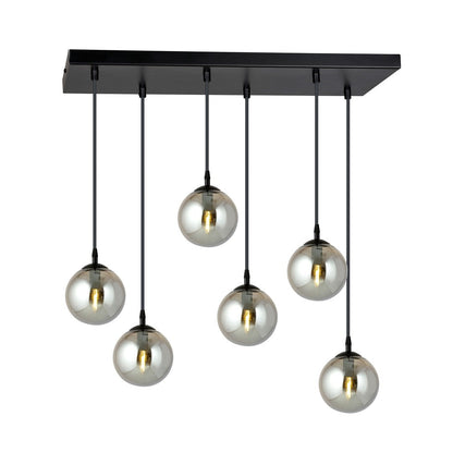Cosmo 6 Light Pendant Black & Graphite