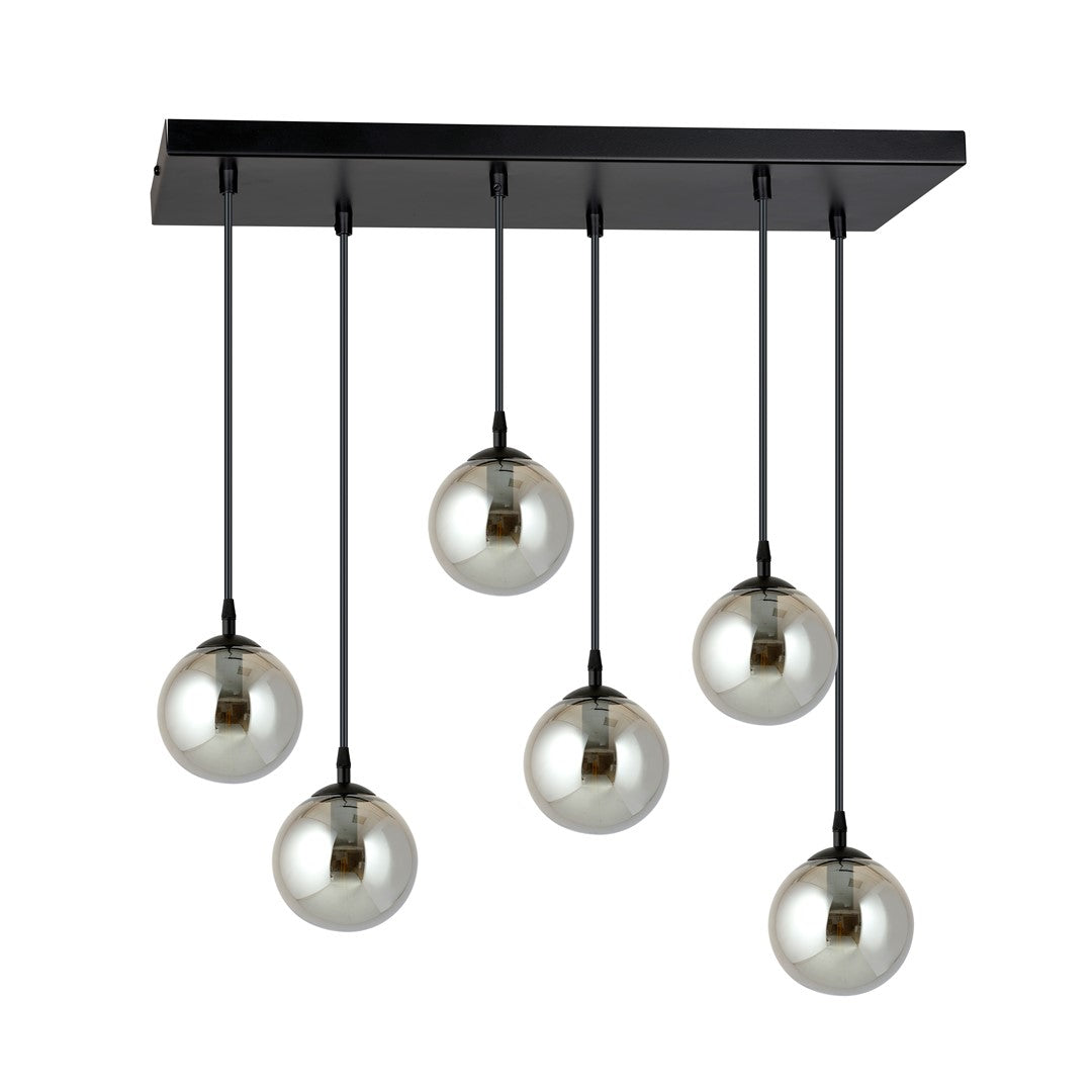 Cosmo 6 Light Pendant Black & Graphite