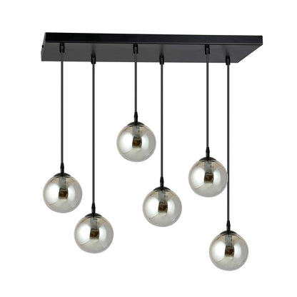 Cosmo 6 Light Pendant Black & Graphite