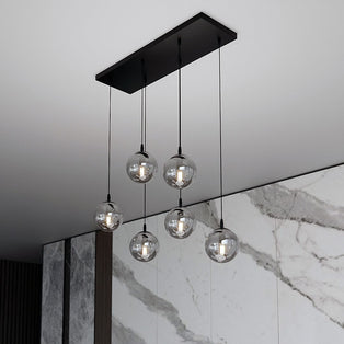 Cosmo 6 Light Pendant Black & Graphite