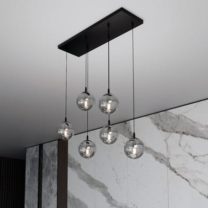 Cosmo 6 Light Pendant Black & Graphite