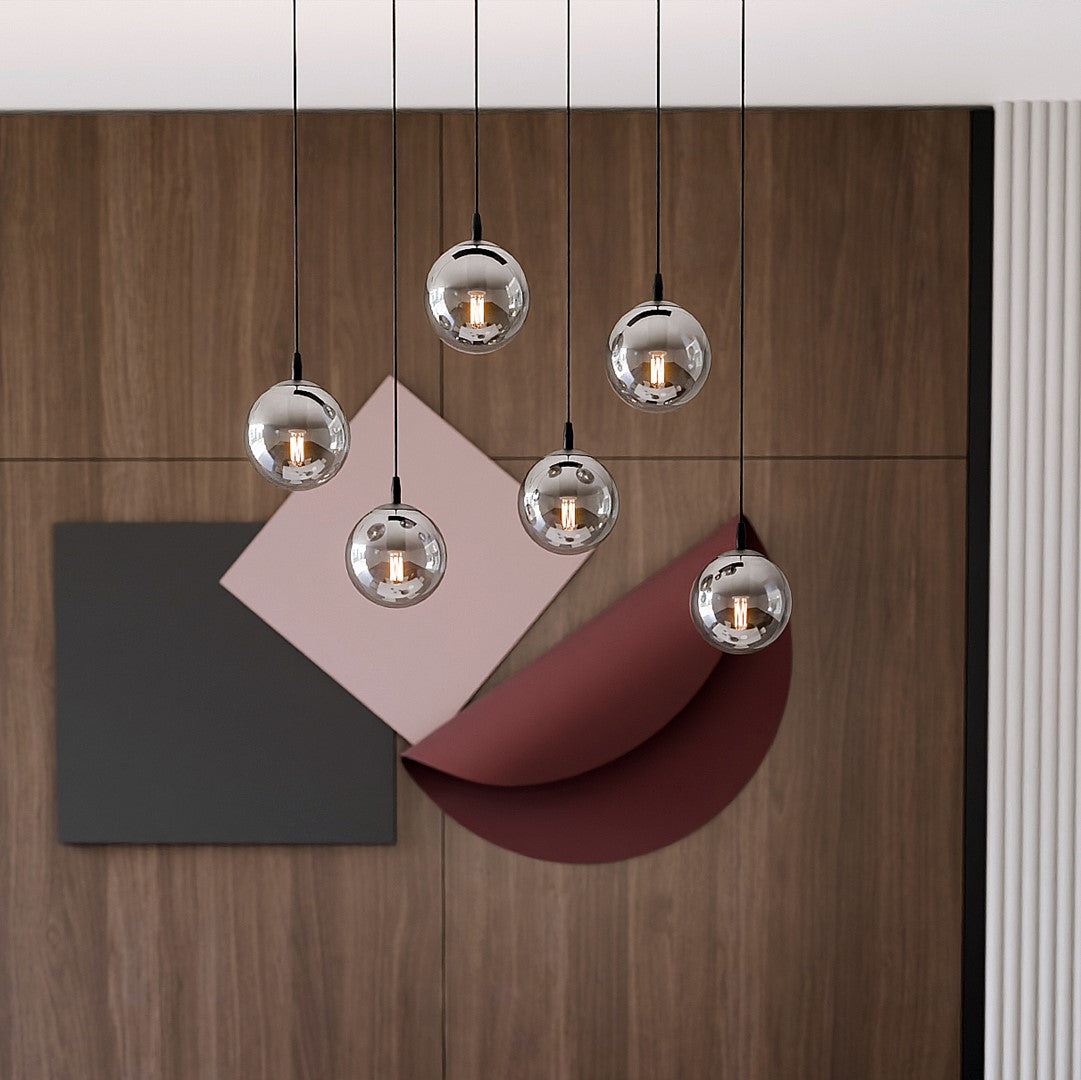 Cosmo 6 Light Pendant Black & Graphite