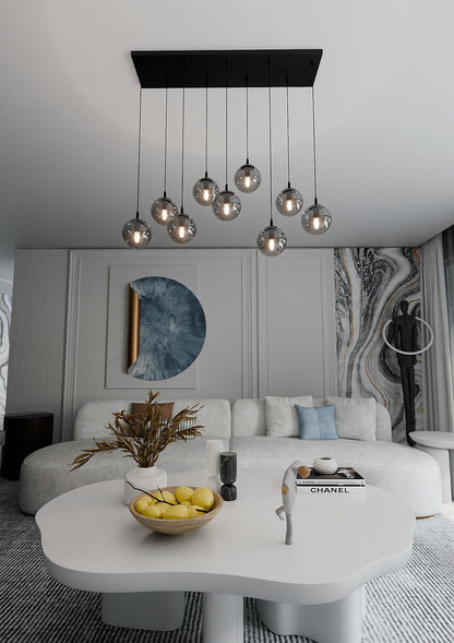 Cosmo 9 Light Pendant Black & Graphite
