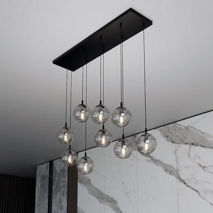 Cosmo 9 Light Pendant Black & Graphite