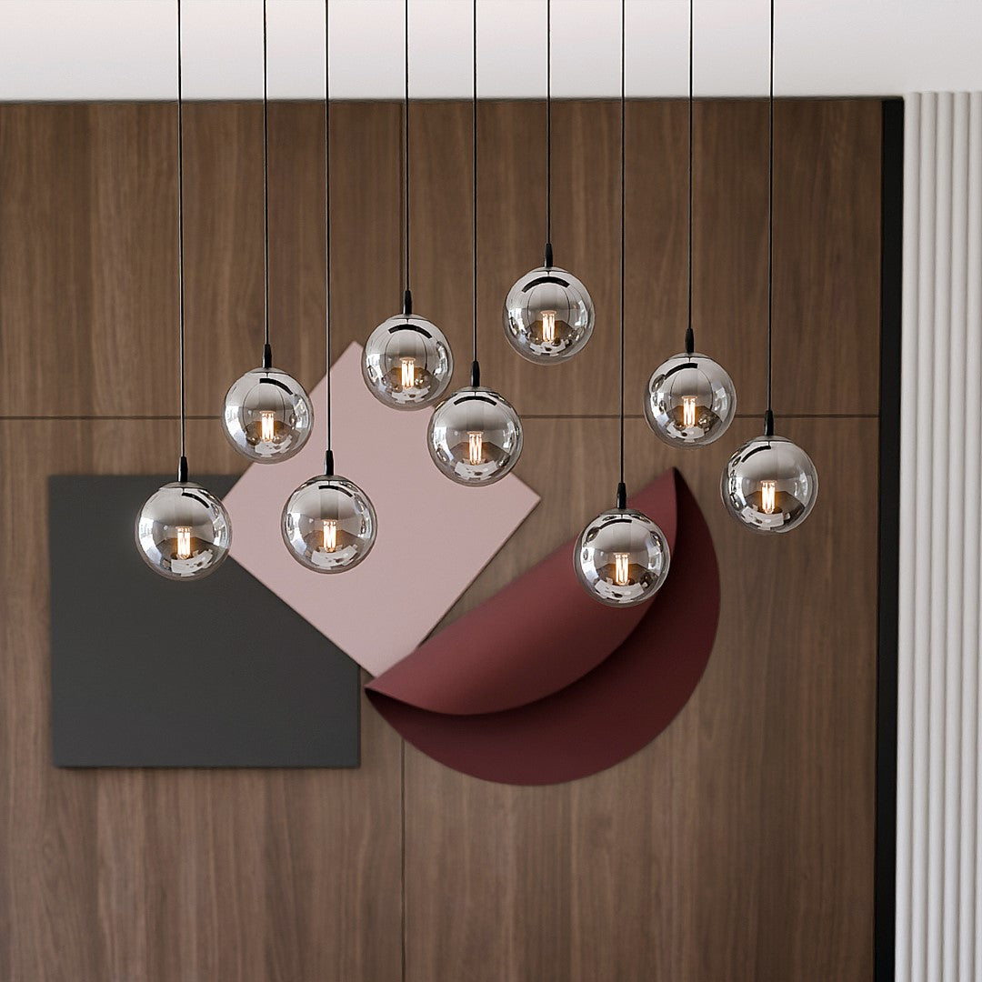 Cosmo 9 Light Pendant Black & Graphite