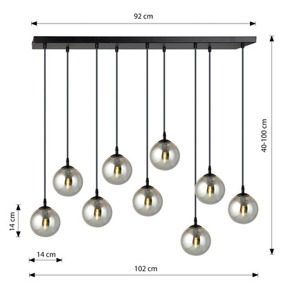 Cosmo 9 Light Pendant Black & Graphite