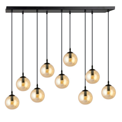 Cosmo 9 Light Pendant Black & Amber