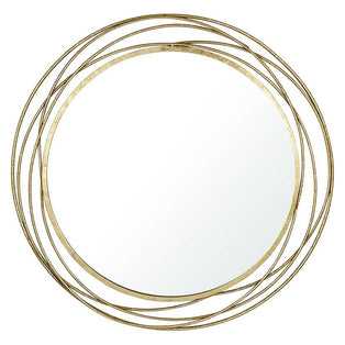 Swirl Gold Metal Round Wall Mirror