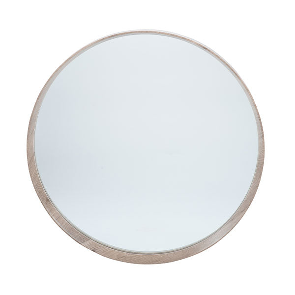 Stockholm Taupe Wood Round Wall Mirror