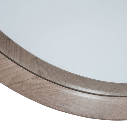 Stockholm Taupe Wood Round Wall Mirror