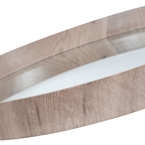 Stockholm Taupe Wood Round Wall Mirror