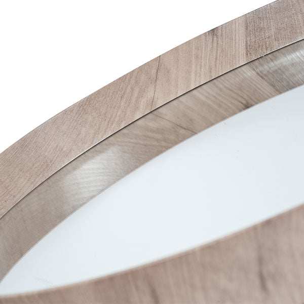 Stockholm Taupe Wood Round Wall Mirror