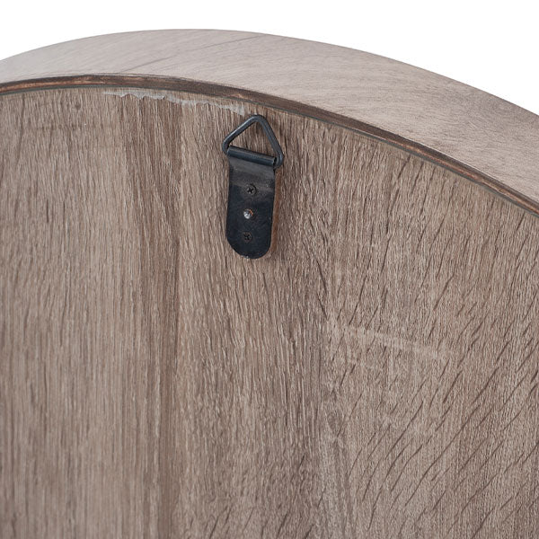 Stockholm Taupe Wood Round Wall Mirror