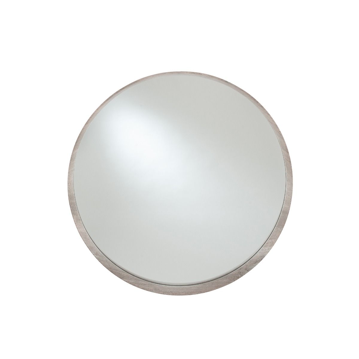 Round 74cm Grey Oak Mirror