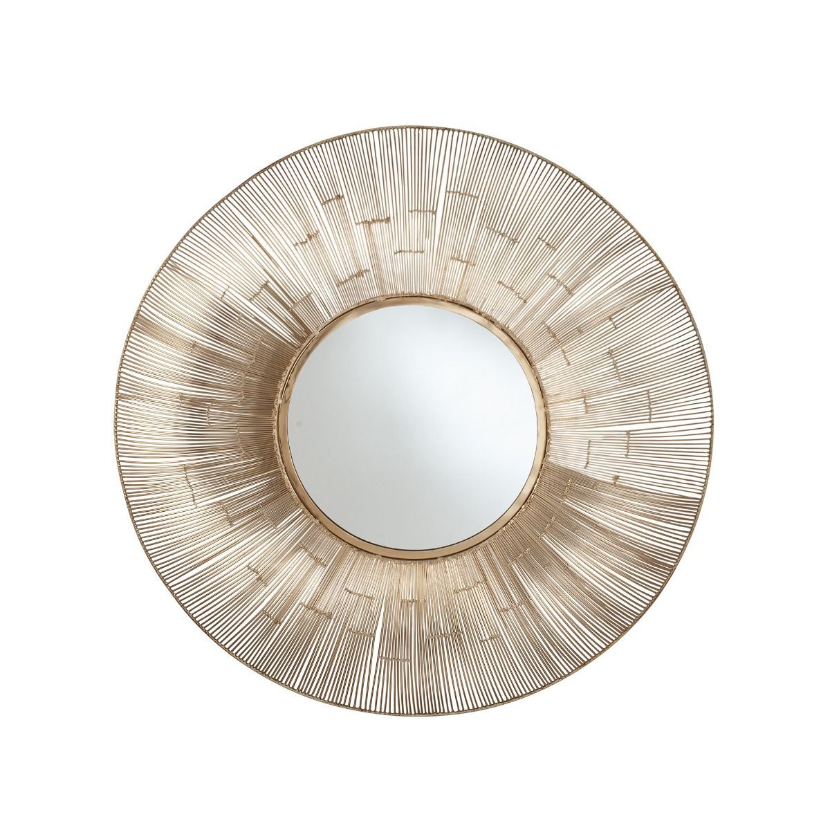 Round Wire 91cm Gold Mirror