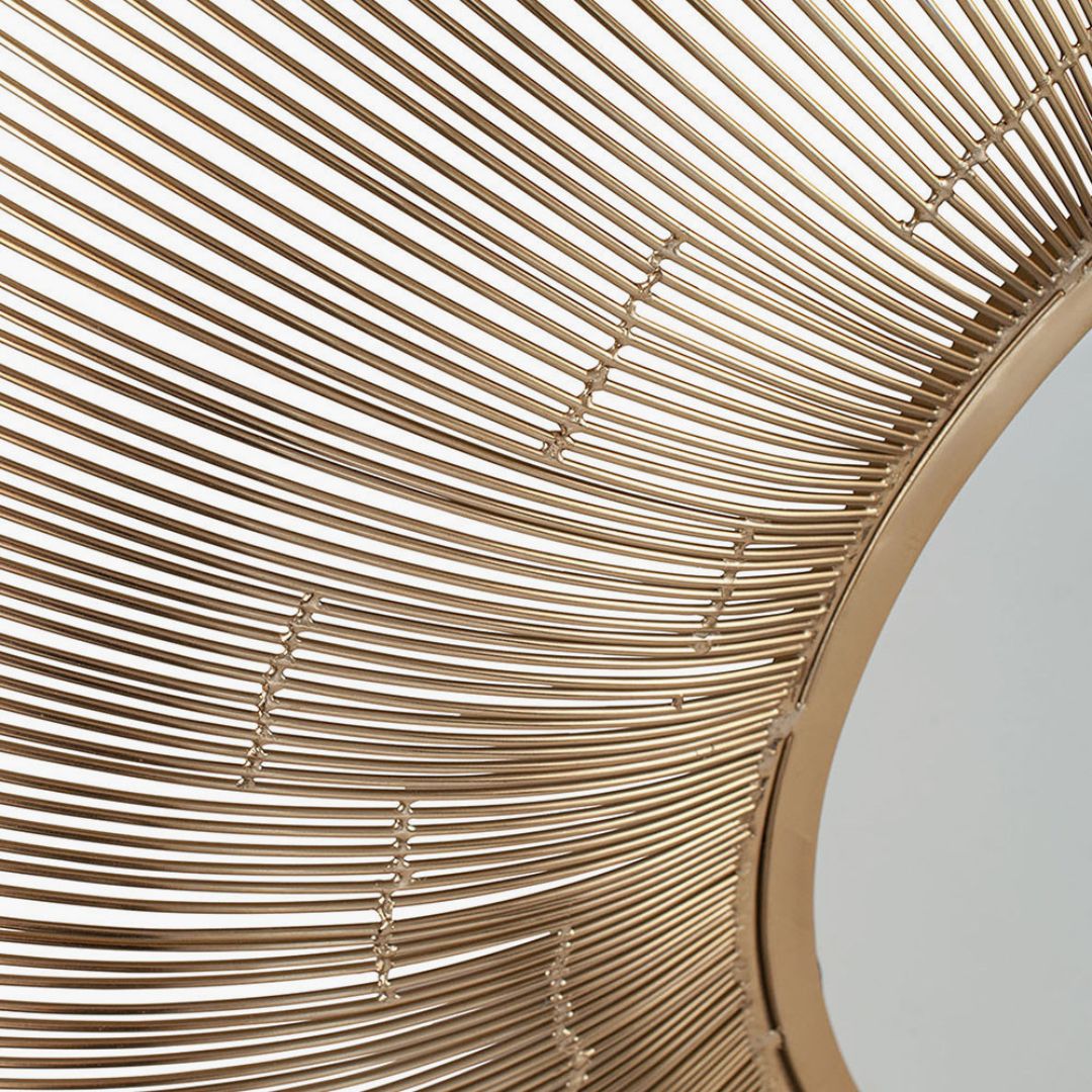 Round Wire 91cm Gold Mirror