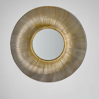 Round Wire 91cm Gold Mirror