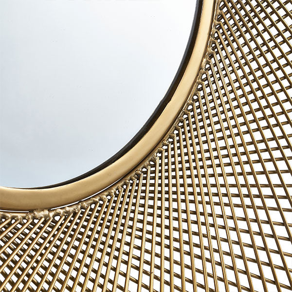 Gold Metal Circular Wall Mirror