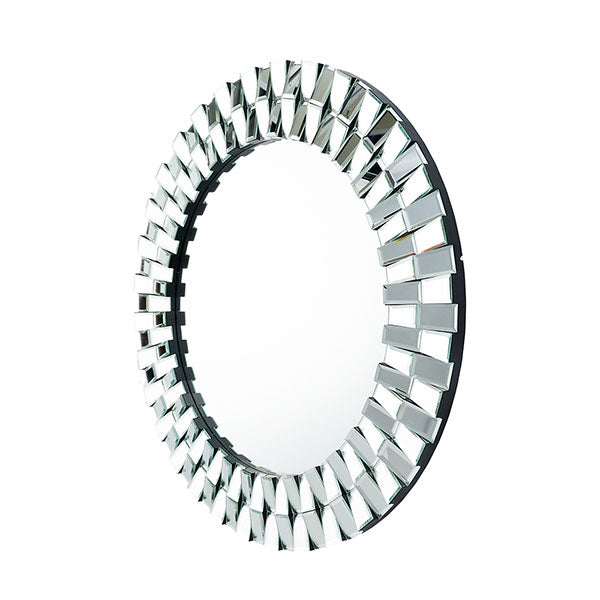 Tiled Round 80cm Silver Mirror
