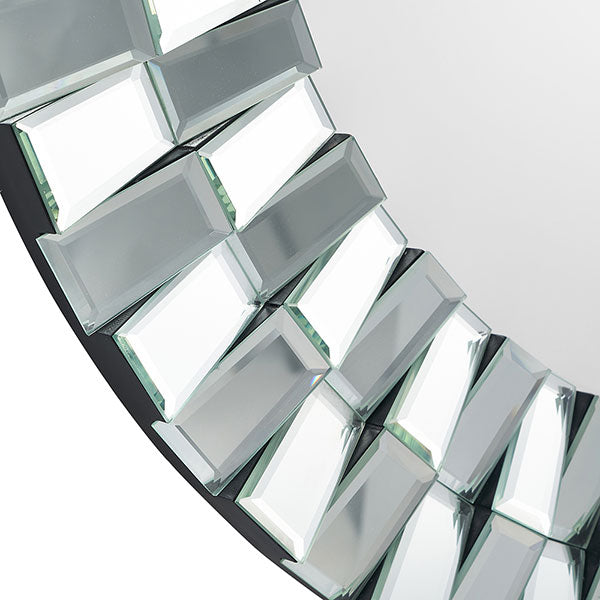 Tiled Round 80cm Silver Mirror