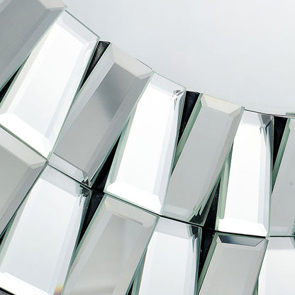 Tiled Round 80cm Silver Mirror