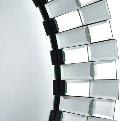 Tiled Round 80cm Silver Mirror