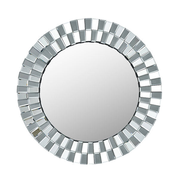 Tiled Round 80cm Silver Mirror