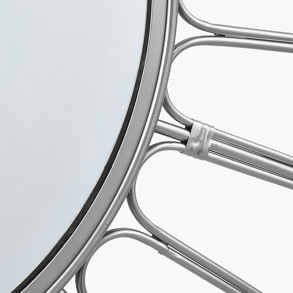 Silver Frame Round Wall Mirror