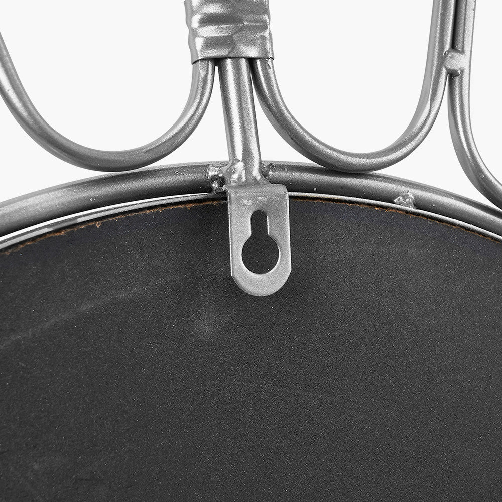 Silver Frame Round Wall Mirror