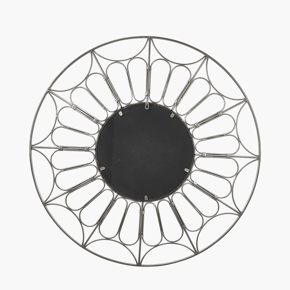 Silver Frame Round Wall Mirror