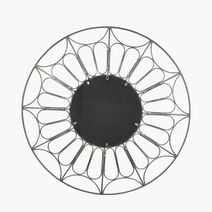 Silver Frame Round Wall Mirror
