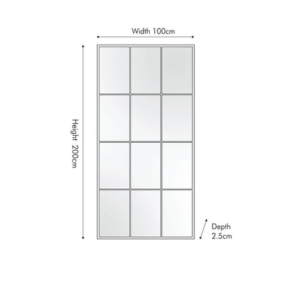 12 Pane Floor Standing Mirror