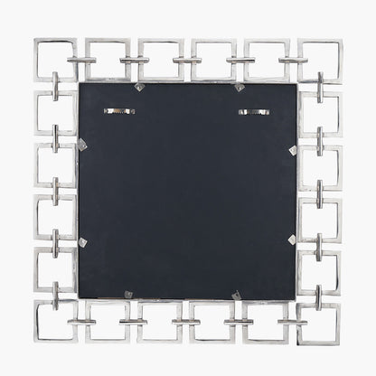 Chain Link Effect Square Mirror in Nickle