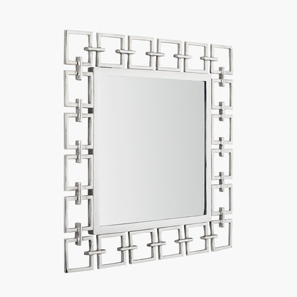 Chain Link Effect Square Mirror in Nickle