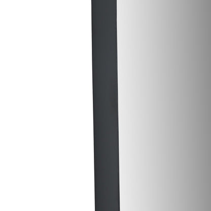 Black Metal Slim Frame Oval Wall Mirror