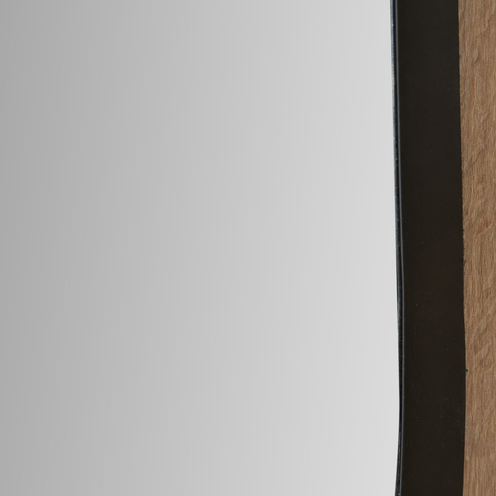 Black Metal Slim Frame Oval Wall Mirror