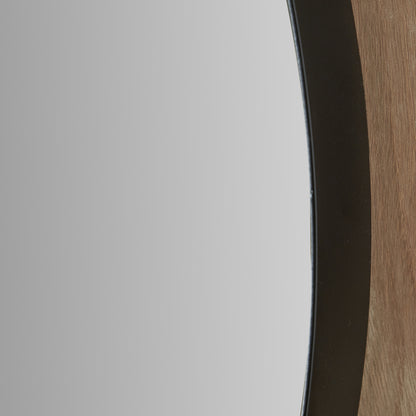 Black Metal Slim Frame Oval Wall Mirror