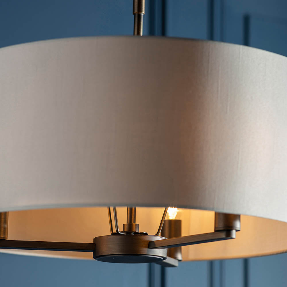 Daley Shaded 3 Light Pendant Antique Bronze