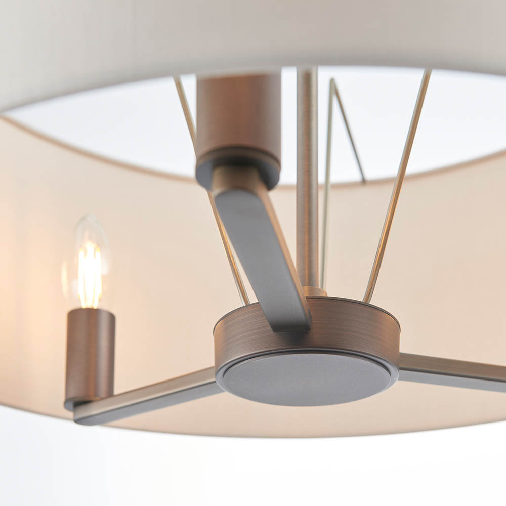 Daley Shaded 3 Light Pendant Antique Bronze