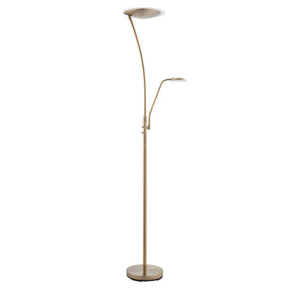 Alassio Mother & Child Task Floor Lamp Antique Brass