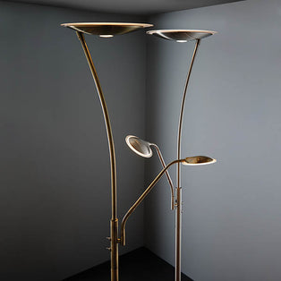 Alassio Mother & Child Task Floor Lamp Antique Brass