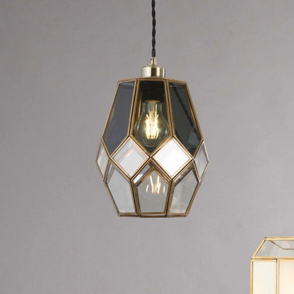 Ripley Antique Brass and Smoked Glass Easy-Fit Pendant Shade