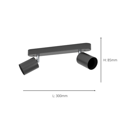 Reciso-e 2-Light Black Spotlight Bar