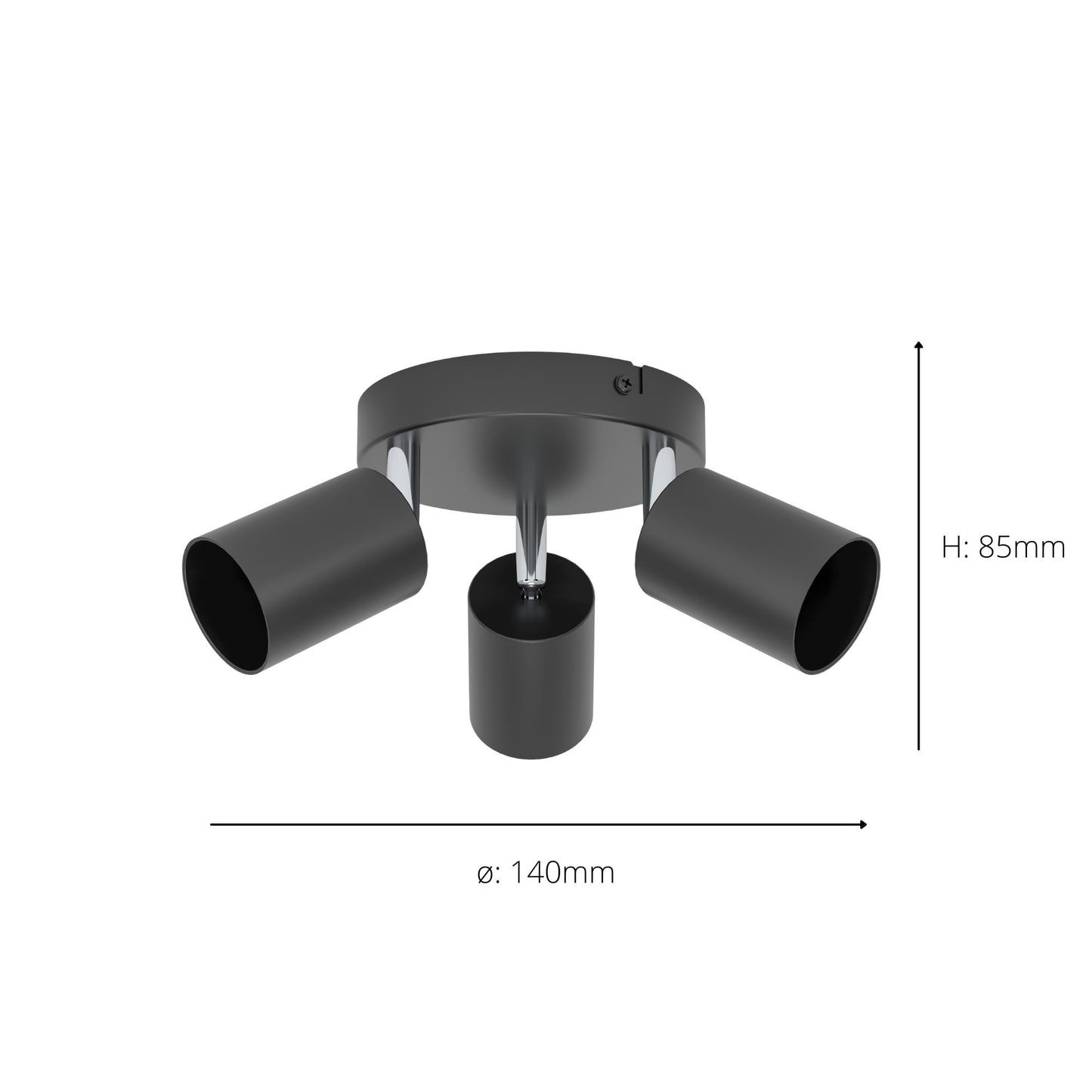 Reciso-e 3-Light Black Spot Plate Light