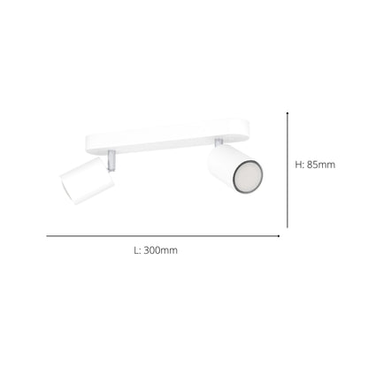 Reciso-e 2-Light White Spotlight Bar
