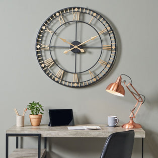 Skeleton Round Bronze Wall Clock