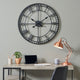 Skeleton Round Black Wall Clock