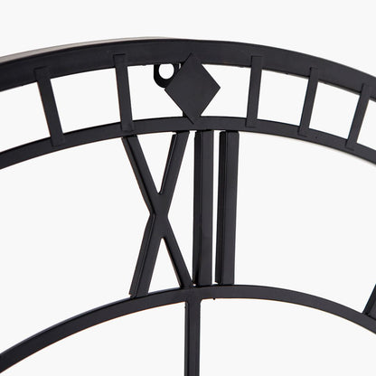Skeleton Round Black Wall Clock