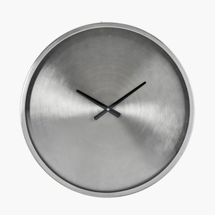 Brushed Metal Simple Round Wall Clock